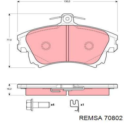 Гальмівні колодки Remsa 70802 ціна, від 22.81 USD