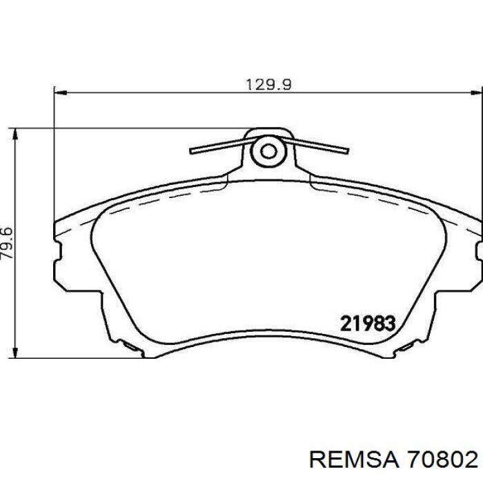 70802 Remsa Передні гальмівні колодки