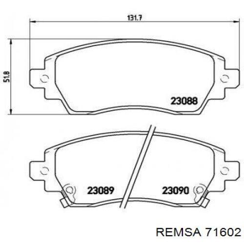 71602 Remsa Передні гальмівні колодки