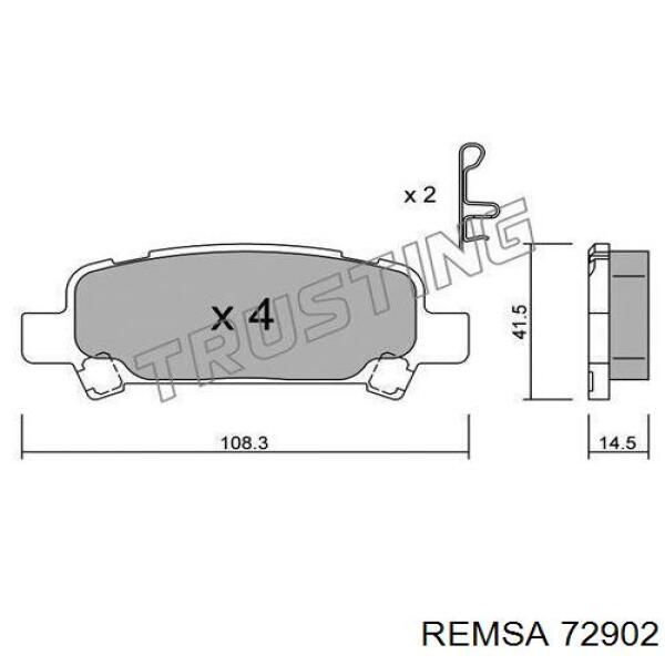 72902 Remsa колодки гальмові задні, дискові