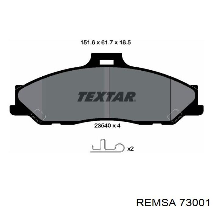 73001 Remsa колодки гальмівні передні, дискові