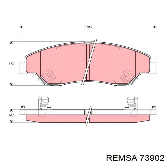 73902 Remsa колодки гальмівні передні, дискові