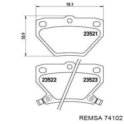 Задні дискові колодки Remsa 74102
