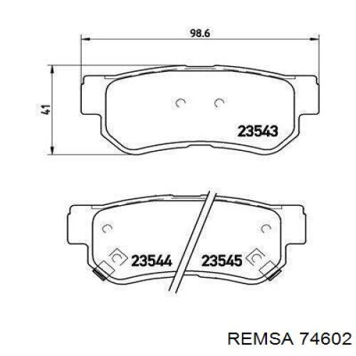 Купити 74602 Remsa Задні колодки