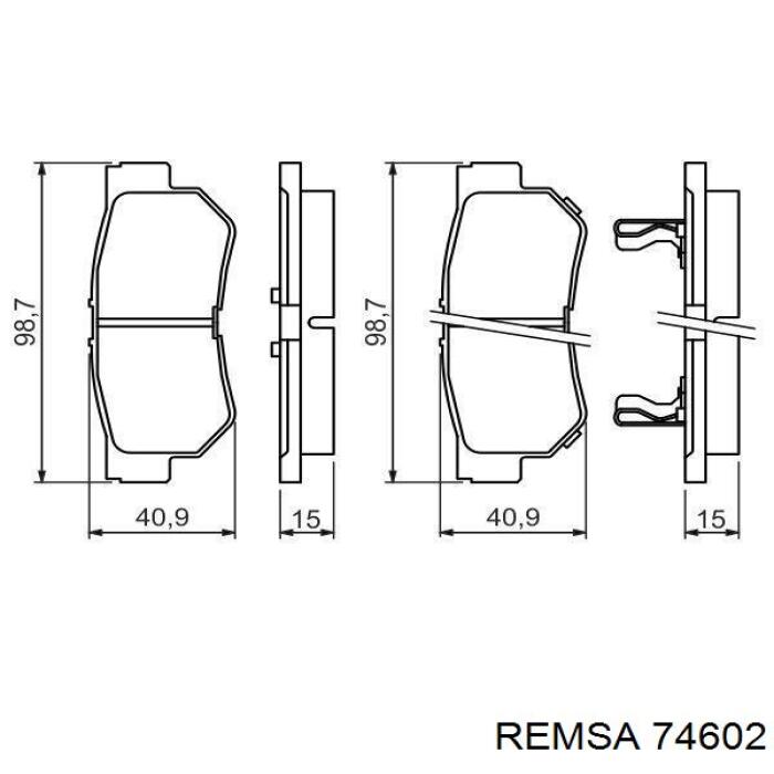 Задні гальмівні колодки Remsa 74602 ціна, від 16.63 USD