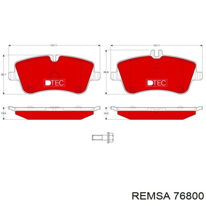 Гальмівні колодки Remsa 76800 ціна, від 20.01 USD
