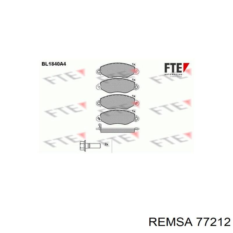 77212 Remsa колодки гальмівні передні, дискові