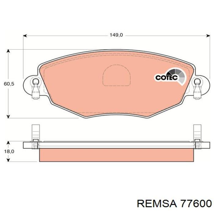 Гальмівні колодки Remsa 77600 ціна, від 28.36 USD
