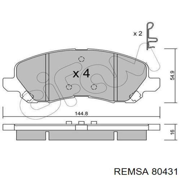 Гальмівні колодки Remsa 80431 ціна, від 26.00 USD
