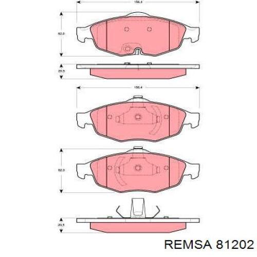 Передні тормозні колодки 81202 Remsa