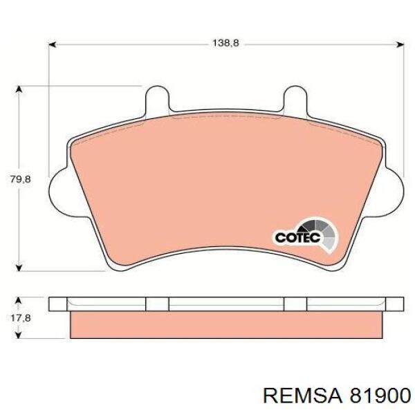 81900 Remsa колодки гальмівні передні, дискові