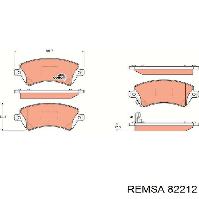 82212 Remsa Передні гальмівні колодки