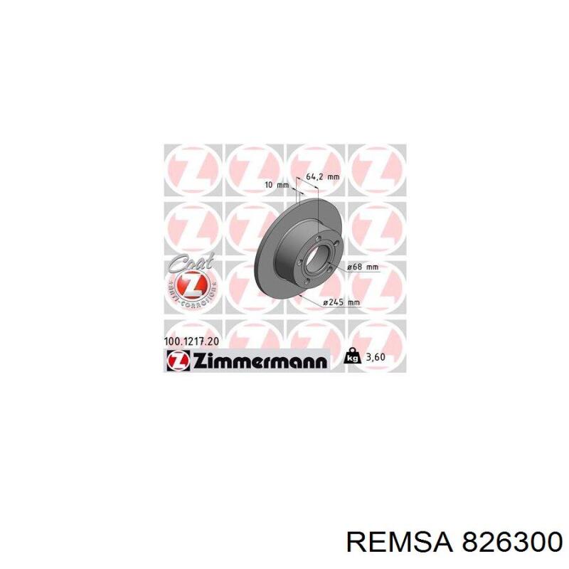 Купити 826300 Remsa Диск заднього гальма