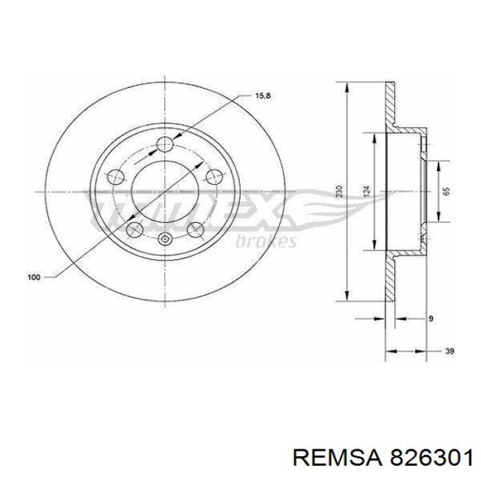Купити 826301 Remsa Диск заднього гальма