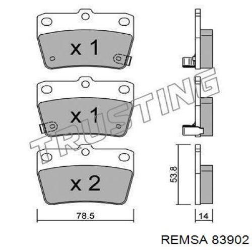 83902 Remsa колодки гальмові задні, дискові