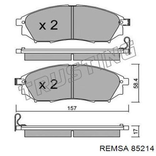 Купити 85214 Remsa Колодки гальмівні передні, дискові