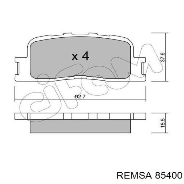 85400 Remsa колодки гальмові задні, дискові
