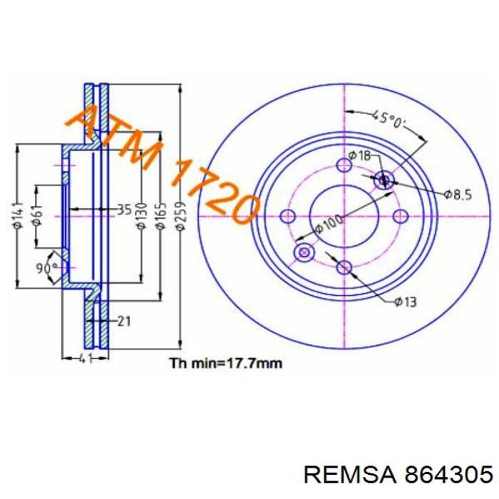 Гальмівні колодки Remsa 864305 ціна, від 17.85 USD