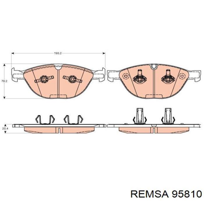 Колодки гальмівні передні, дискові 95810 Remsa