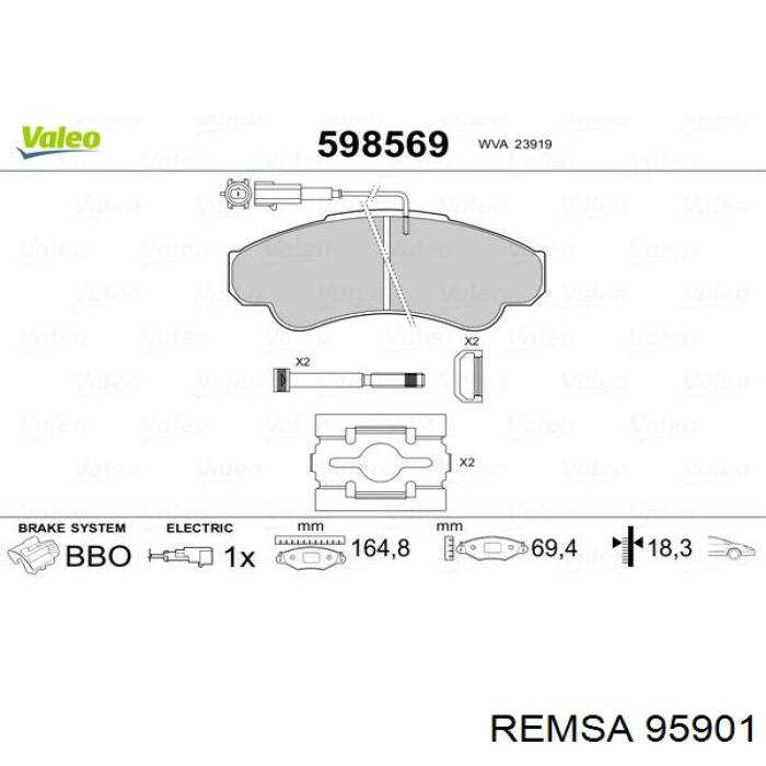 Гальмівні колодки Remsa 95901 ціна, від 23.58 USD