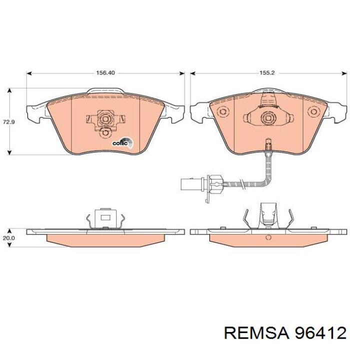 Гальмівні колодки Remsa 96412 ціна, від 60.32 USD
