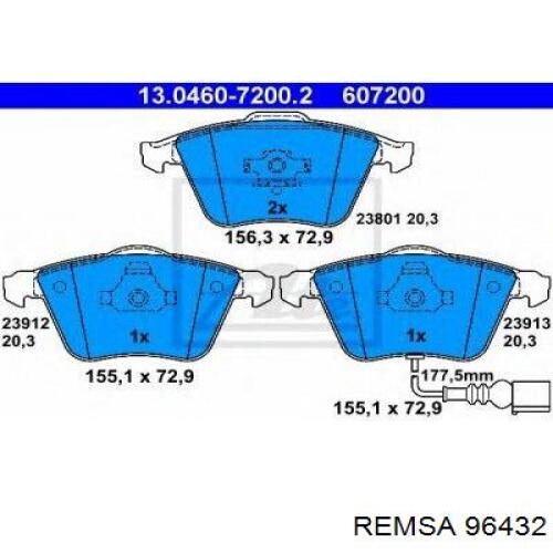 Гальмівні колодки Remsa 96432 ціна, від 35.12 USD