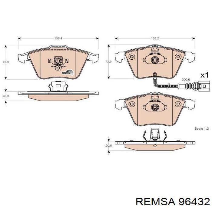 96432 Remsa колодки гальмівні передні, дискові