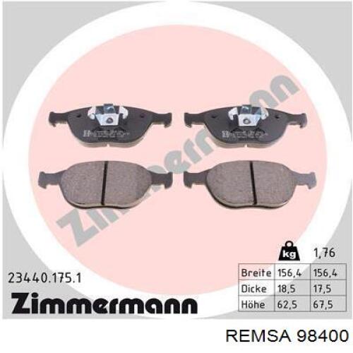 Тормозні колодки Remsa 98400