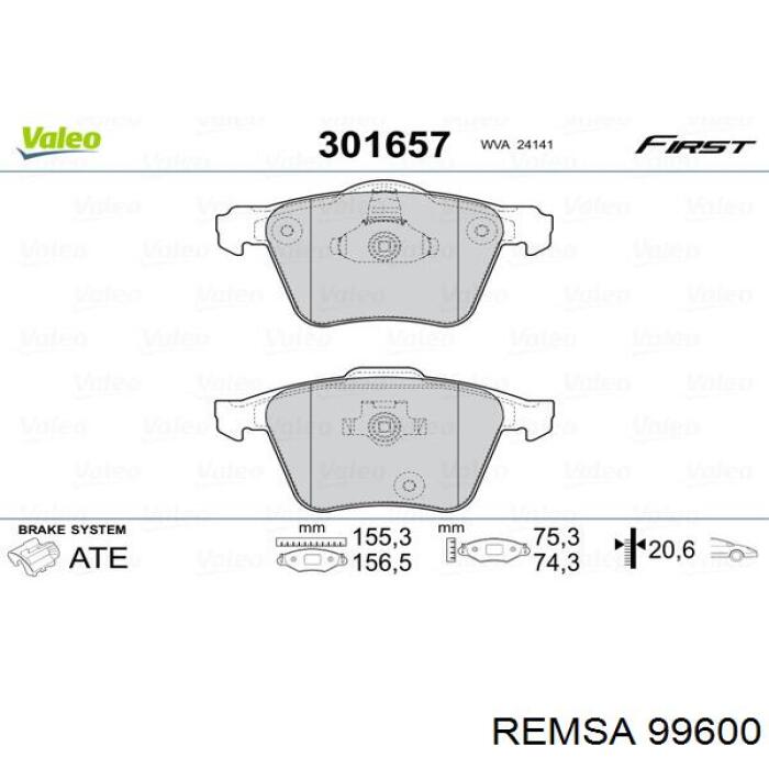 Задні гальмівні колодки Remsa 99600 ціна, від 46.62 USD