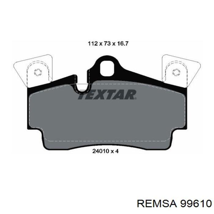 99610 Remsa колодки гальмові задні, дискові