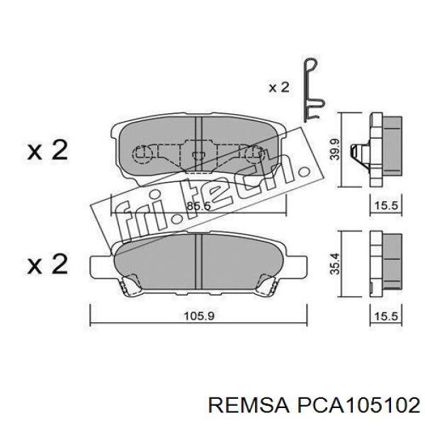 PCA105102 Remsa колодки гальмові задні, дискові