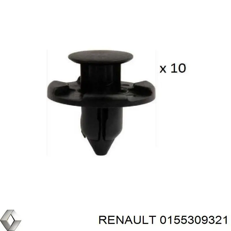 0155309321 Renault (RVI) пістон (кліп кріплення підкрилки переднього крила)