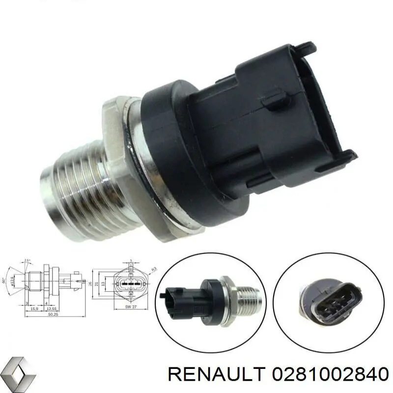 Купити 0281002840 Renault (RVI) Датчик тиску палива