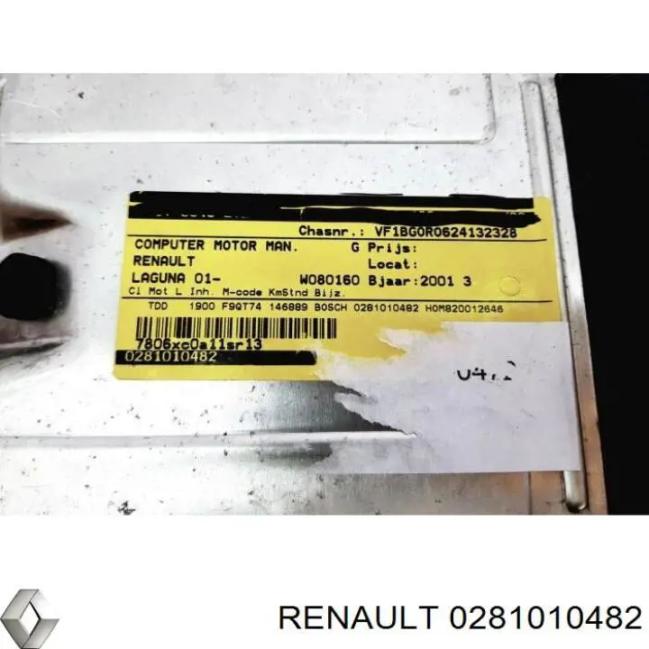 Електронний блок керування двигуном 0281010482 Renault (RVI)