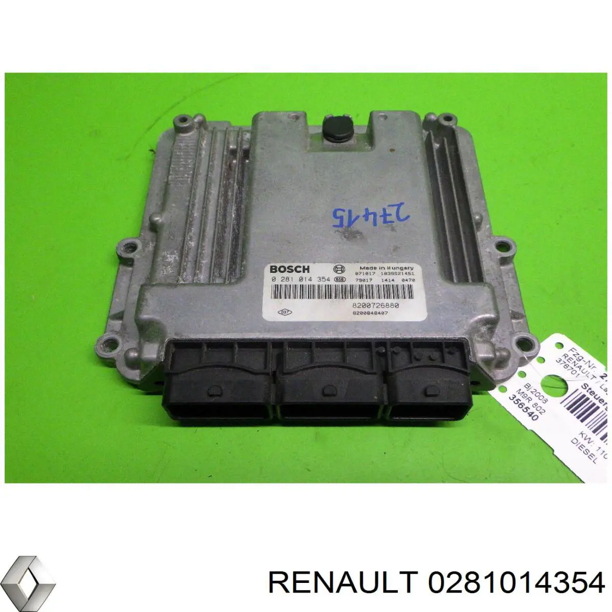 Електронний блок керування двигуном 0281014354 Renault (RVI)