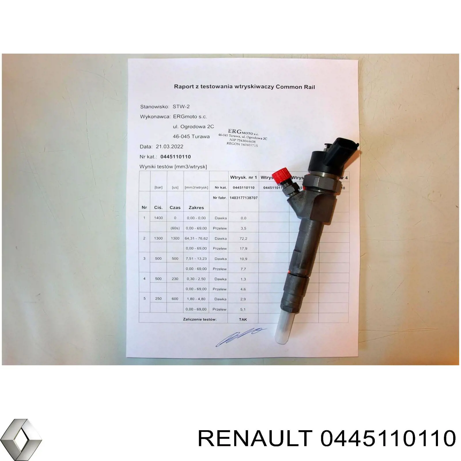 Купити 0445110110 Renault (RVI) Форсунка дизельна в зборі, розпилювач + тримач