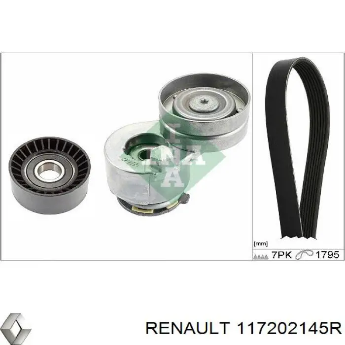 117202145R Renault (RVI) ремінь приводний, агрегатів, комплект