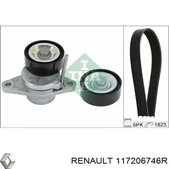 Ремінь приводний, агрегатів, комплект 117206746R Renault (RVI)
