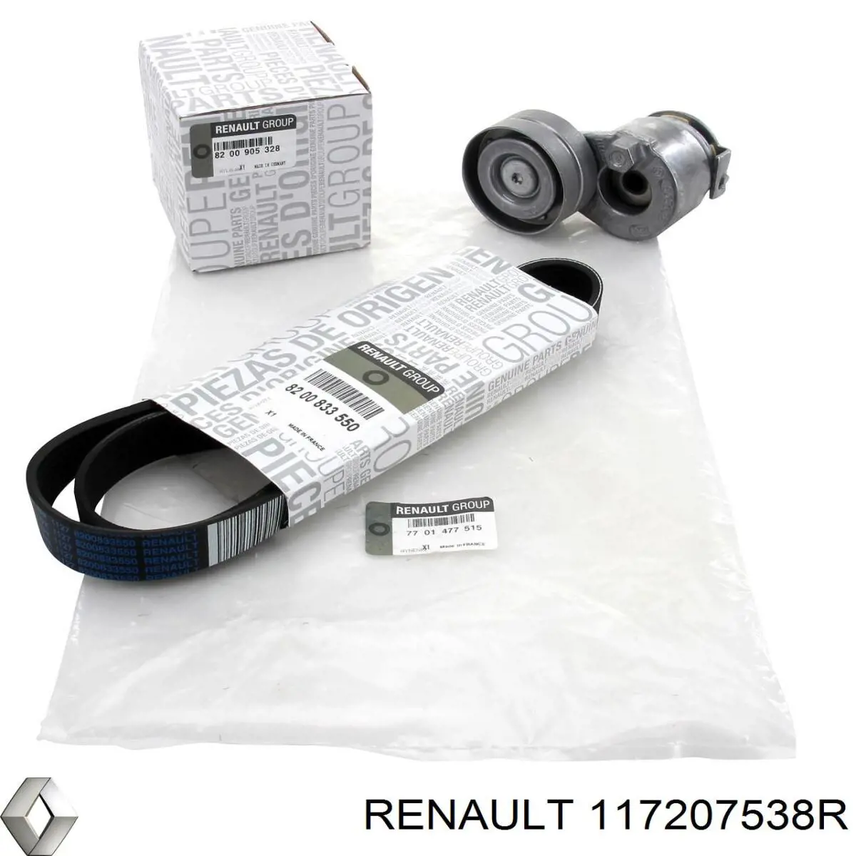 Ремінь приводний, агрегатів, комплект Renault (RVI) 117207538R ціна, від 105.41 USD