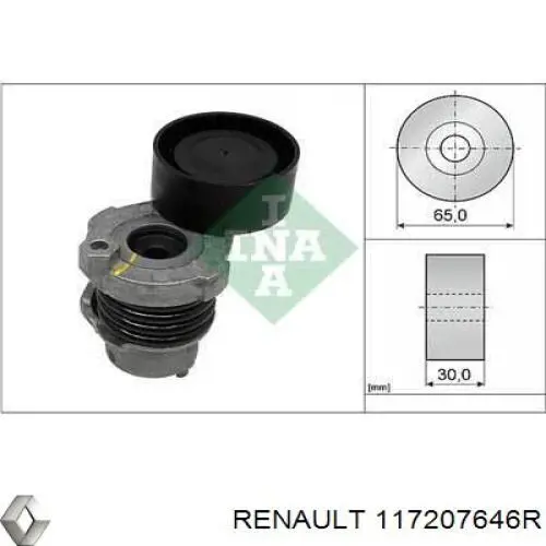Ремінь приводний, агрегатів, комплект Renault (RVI) 117207646R ціна, від 56.48 USD