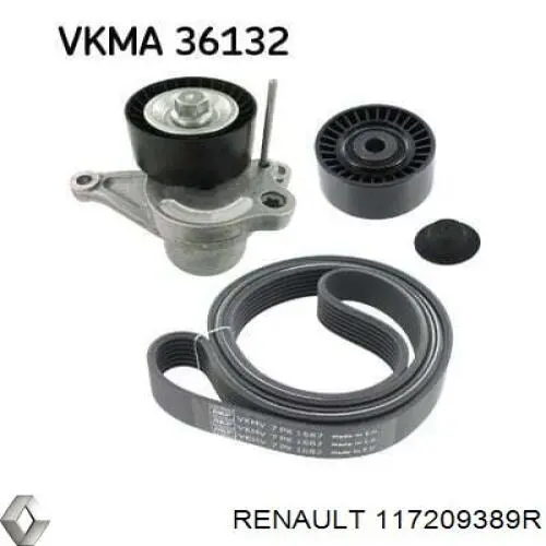Ремінь приводний, агрегатів, комплект Renault (RVI) 117209389R ціна, від 91.29 USD