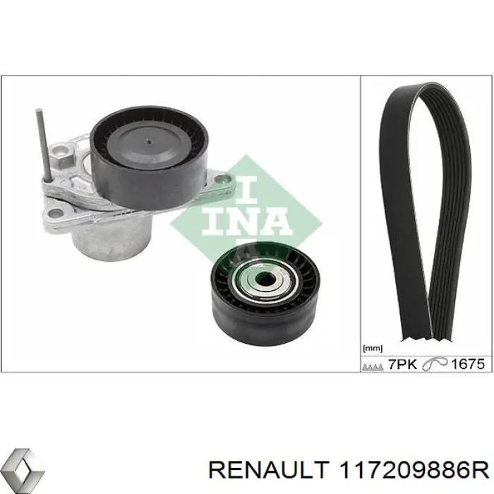 Натягувач приводного ременя 117209886R Renault (RVI)