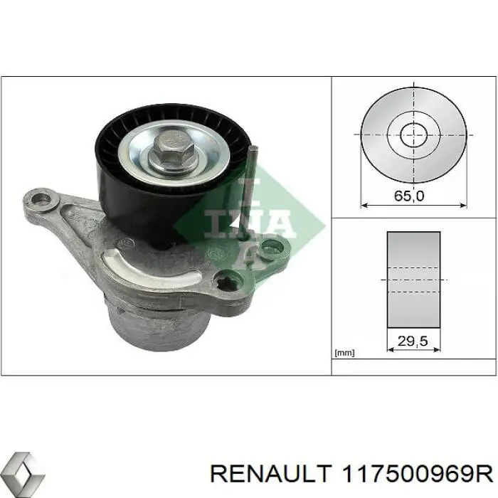 117500969R Renault (RVI) натягувач приводного ременя
