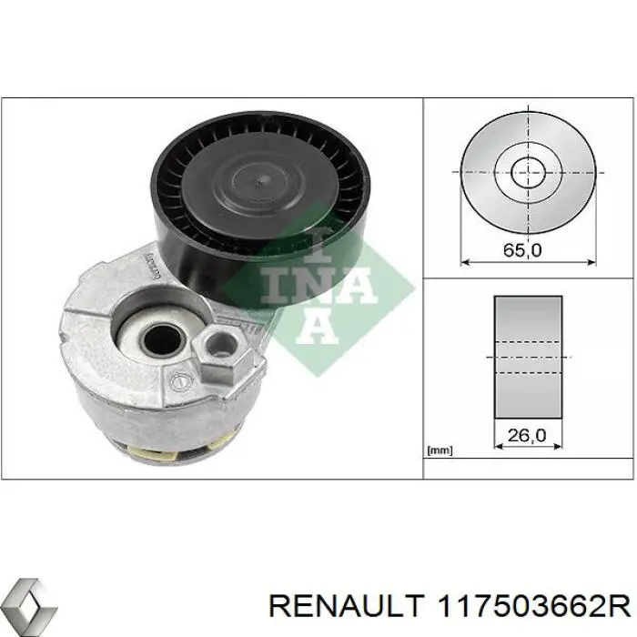 Купити 117503662R Renault (RVI) Натягувач приводного ременя