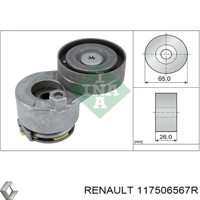 117506567R Renault (RVI) Натяжна планка поліклинового ременя