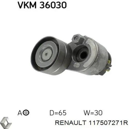 Натягувач приводного ременя Renault (RVI) 117507271R ціна, від 37.56 USD