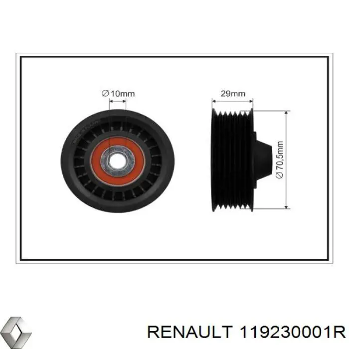 119230001R Renault (RVI) Ролик приводного ременя, паразитний