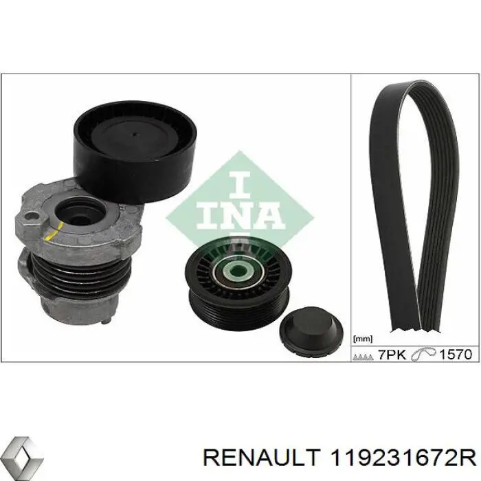 119231672R Renault (RVI) Ремінь приводний, агрегатів, комплект