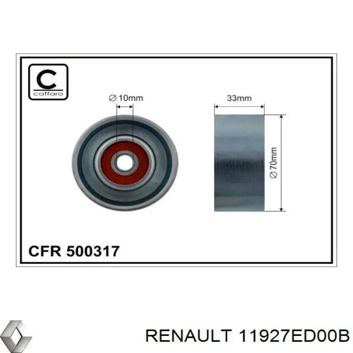 Ролик натягувача приводного ременя 11927ED00B Renault (RVI)