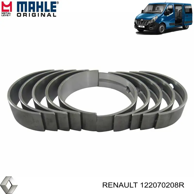 122070208R Renault (RVI) вкладиші колінвала, корінні, комплект, стандарт (std)